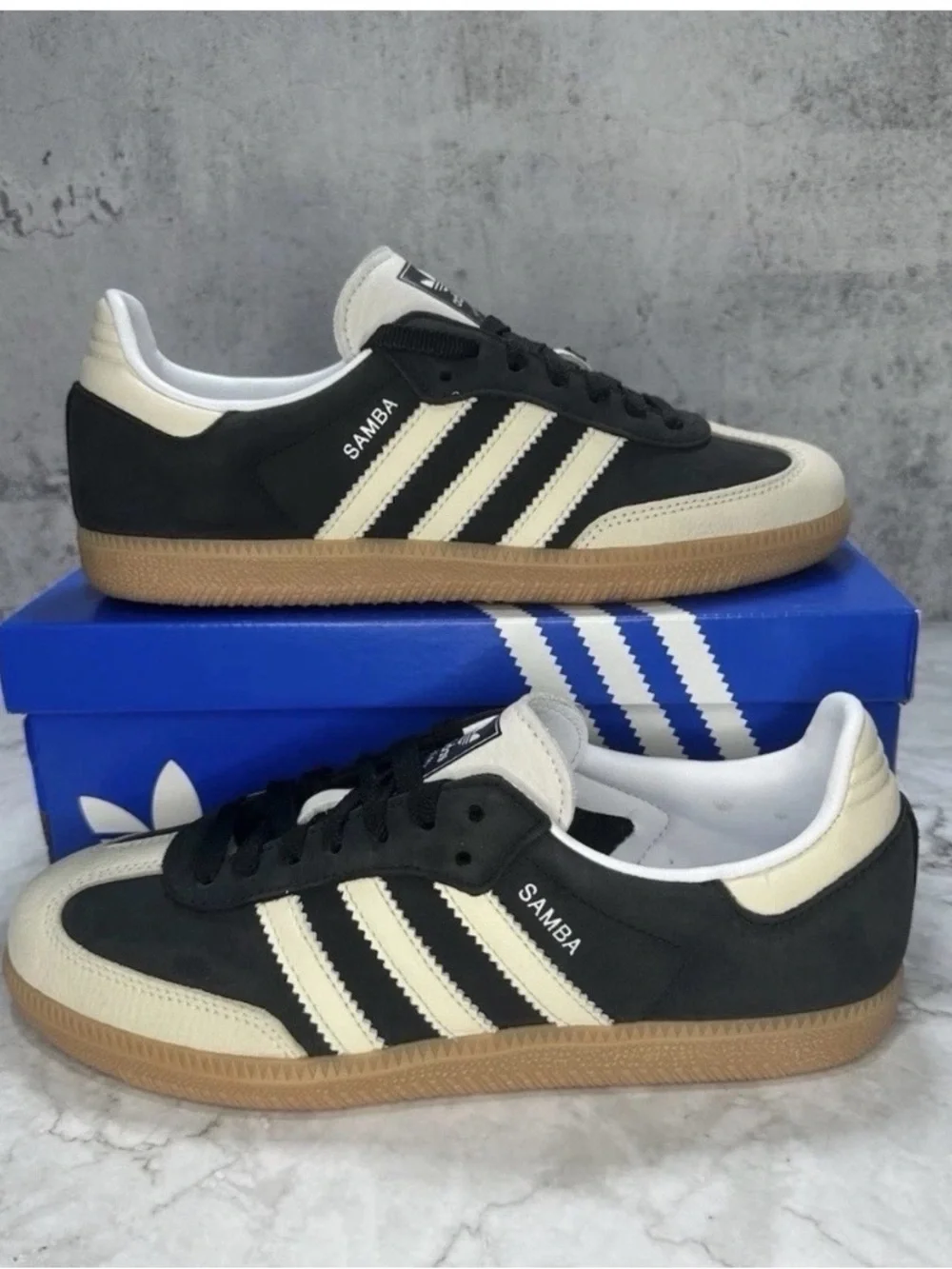 adidas Samba Black and Cream Low-Top Sneakers